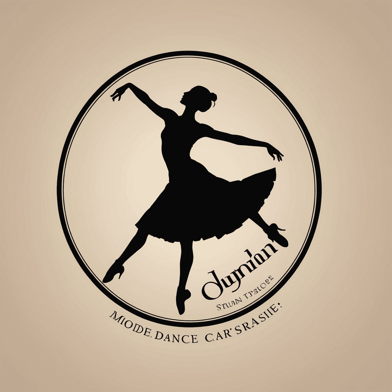 Modern Dance Classes Studio logo featuring a silhouette of a dancer in motion