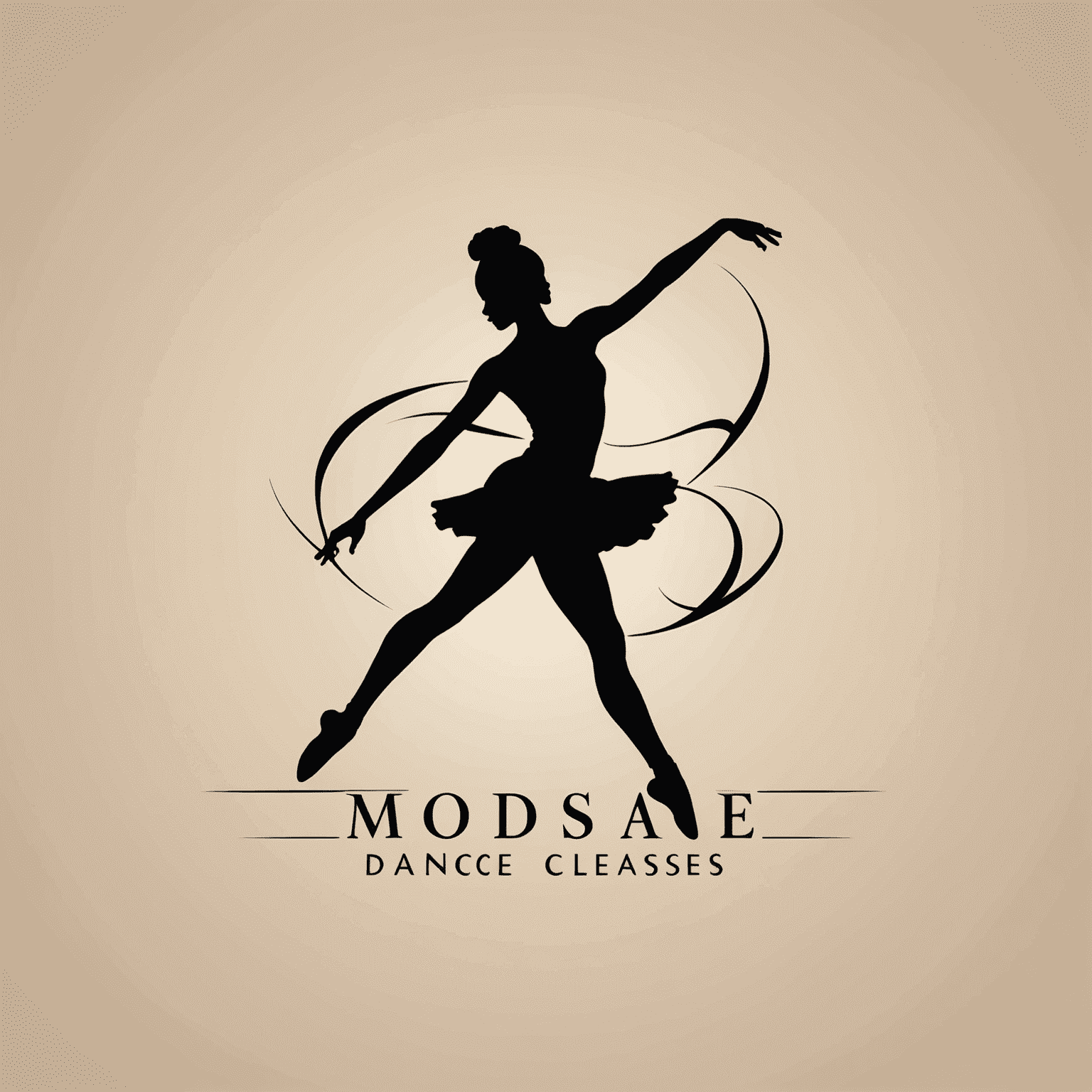 Modern Dance Classes Studio logo featuring a silhouette of a dancer in motion