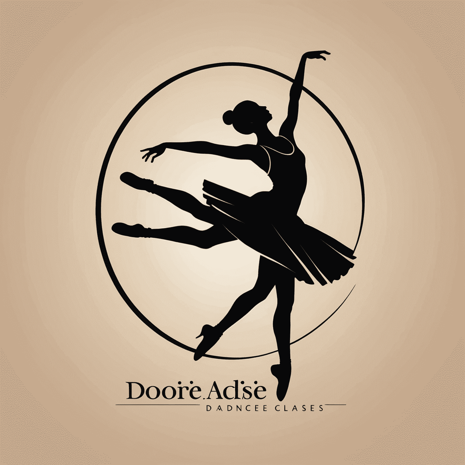 Modern Dance Classes Studio logo featuring a silhouette of a dancer in motion