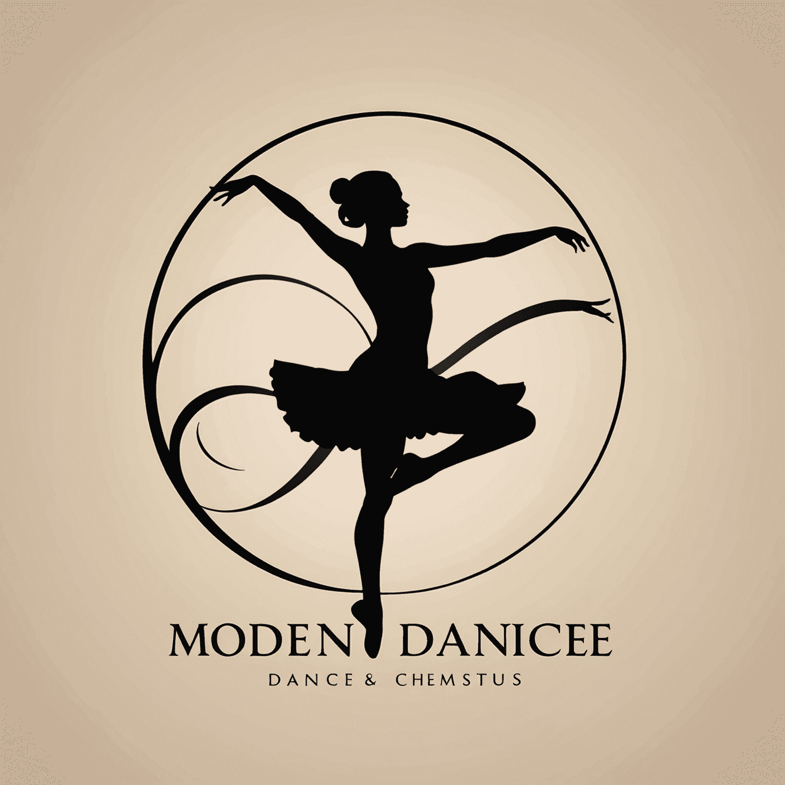 Modern Dance Classes Studio logo featuring a silhouette of a dancer in motion