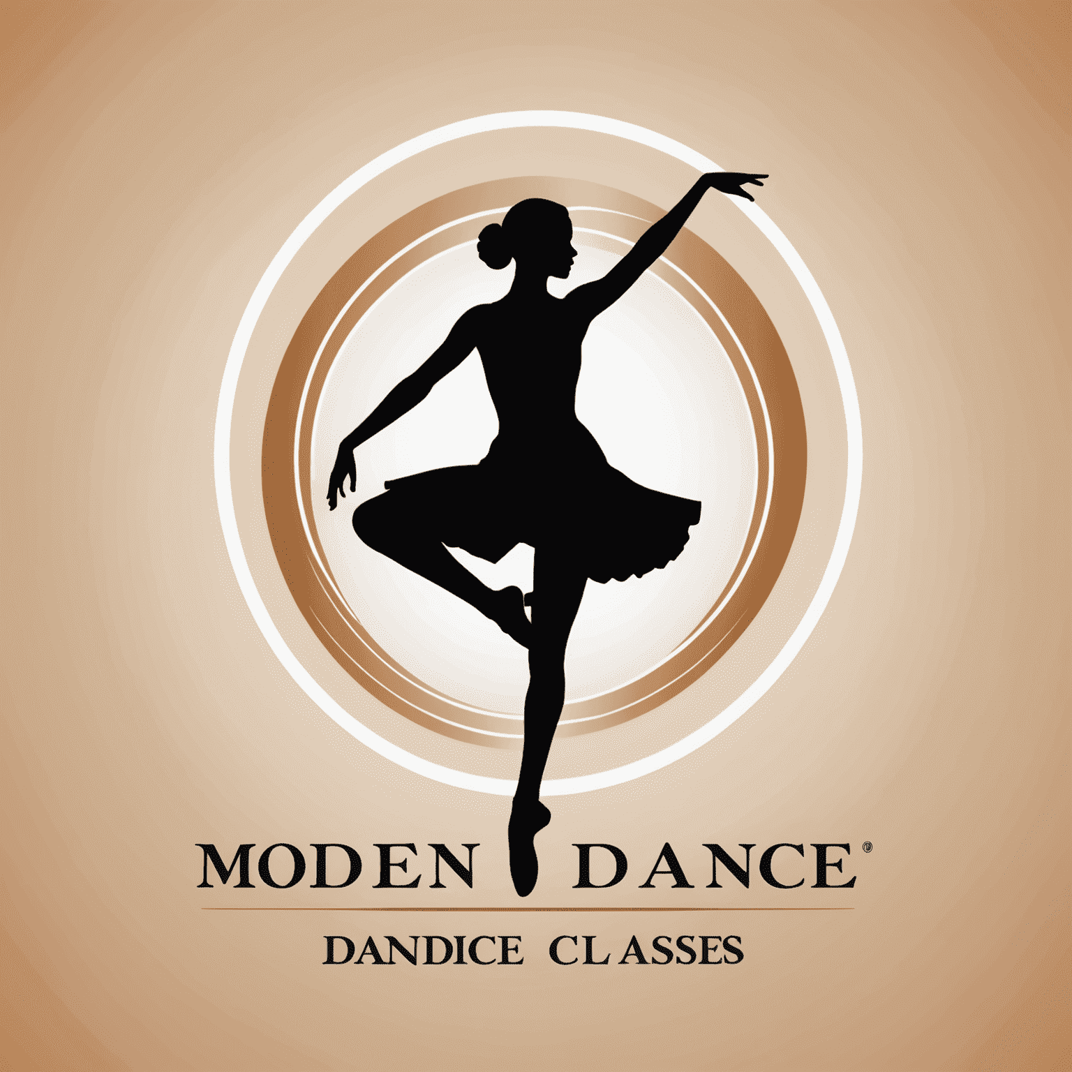 Modern Dance Classes Studio logo featuring a silhouette of a dancer in motion