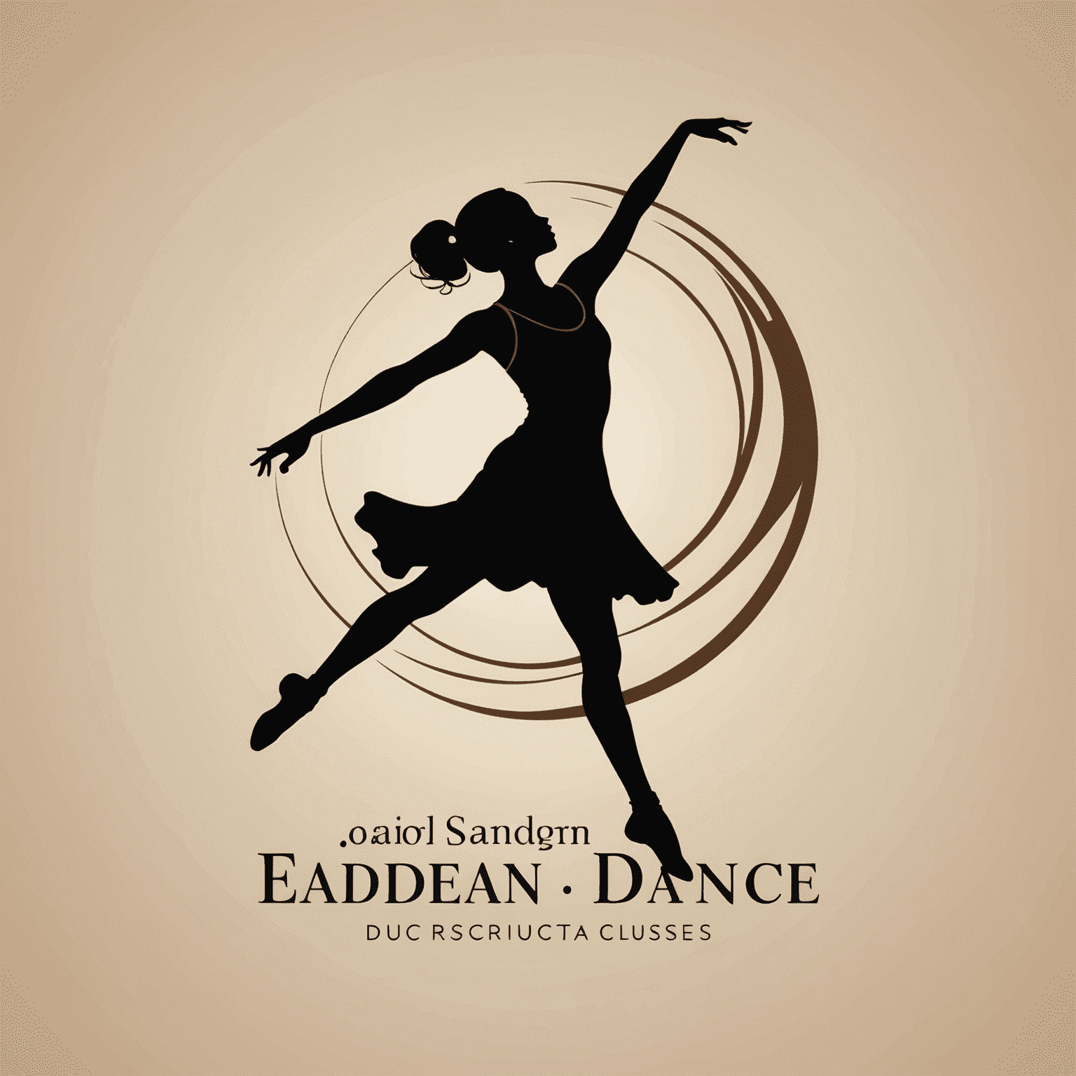 Modern Dance Classes Studio logo featuring a silhouette of a dancer in motion