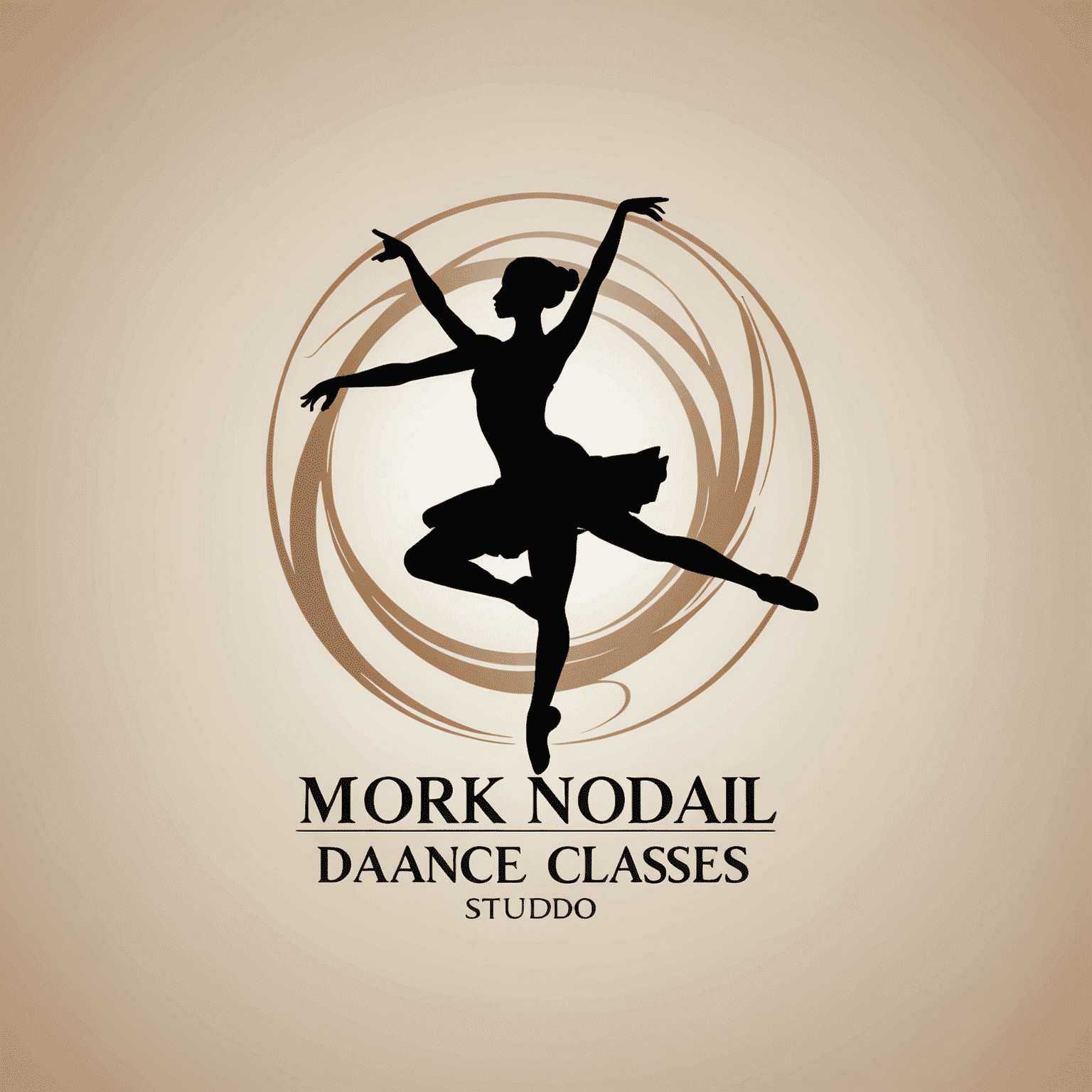 Modern Dance Classes Studio logo featuring a silhouette of a dancer in motion