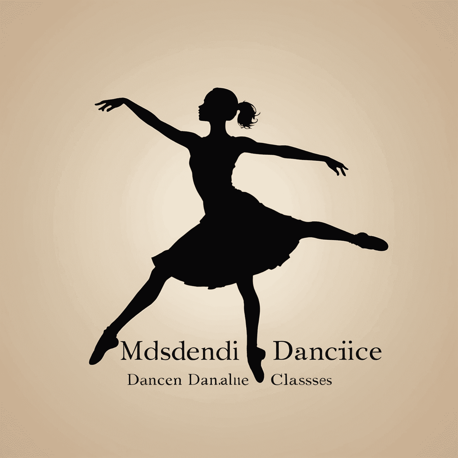 Modern Dance Classes Studio logo featuring a silhouette of a dancer in motion